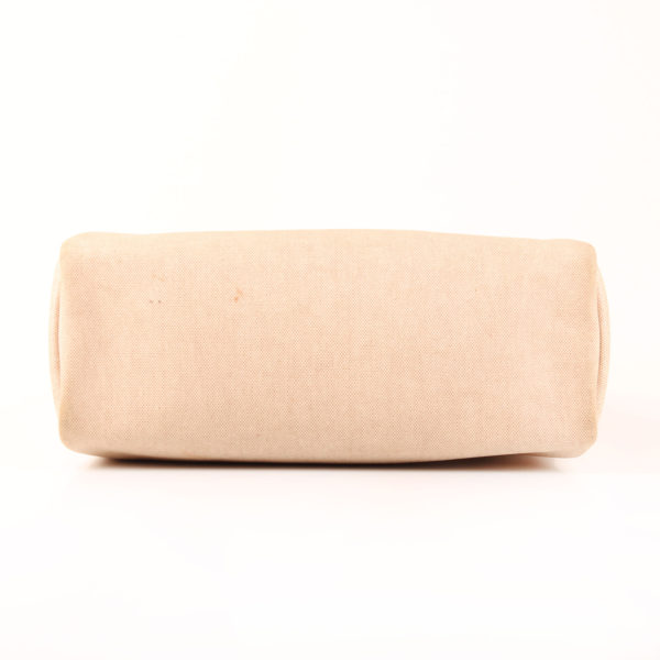 Imagen de la base del bolso convertible hermès herbag lona cruda piel natura