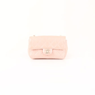 Front image from chanel classic flap bag nacre pink