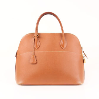 Front image of hermès bolide bag courchevel gold