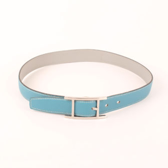 Image of waist shape from quentin hermes belt two-sided silver grey blue