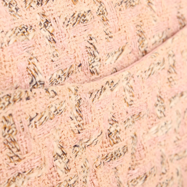 Imagen de la tela del bolso chanel tweed rosa