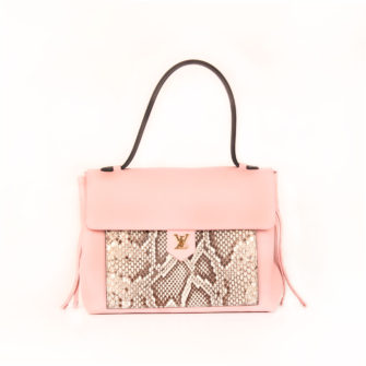 Front image of lv lockme pink bag