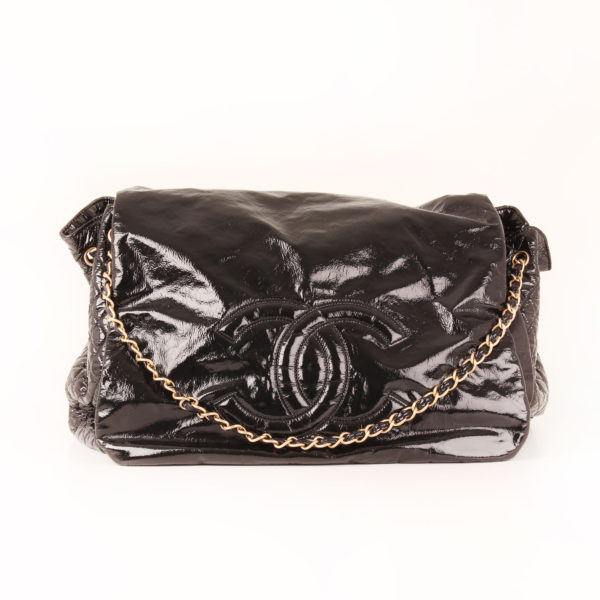 Front 1 image of chanel black patent leather bag