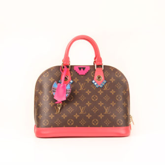 Alma cloth handbag Louis Vuitton Brown in Cloth - 20453459