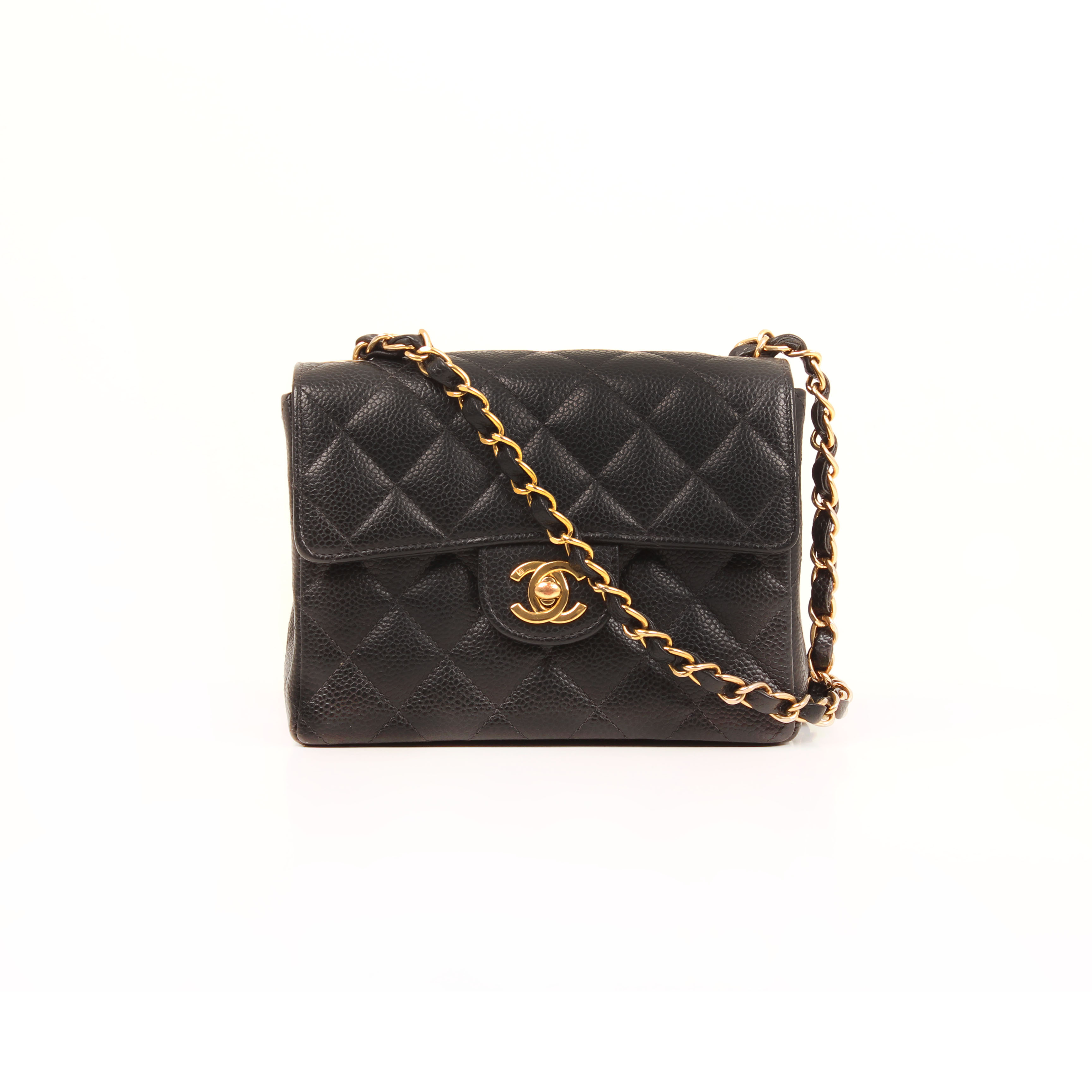 bag-chanel-timeless-mini-caviar-single-flap-leather-black-front