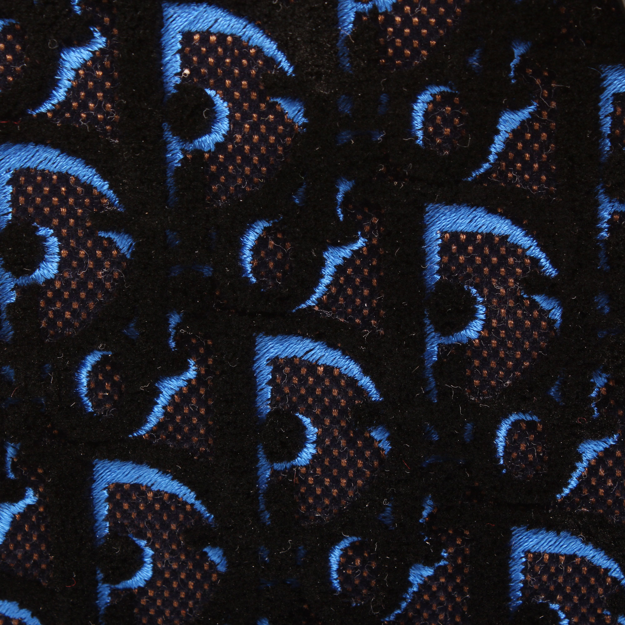 Imagen de detalle del terciopelo del bolso dior diorama mediano terciopelo piel azul detalle