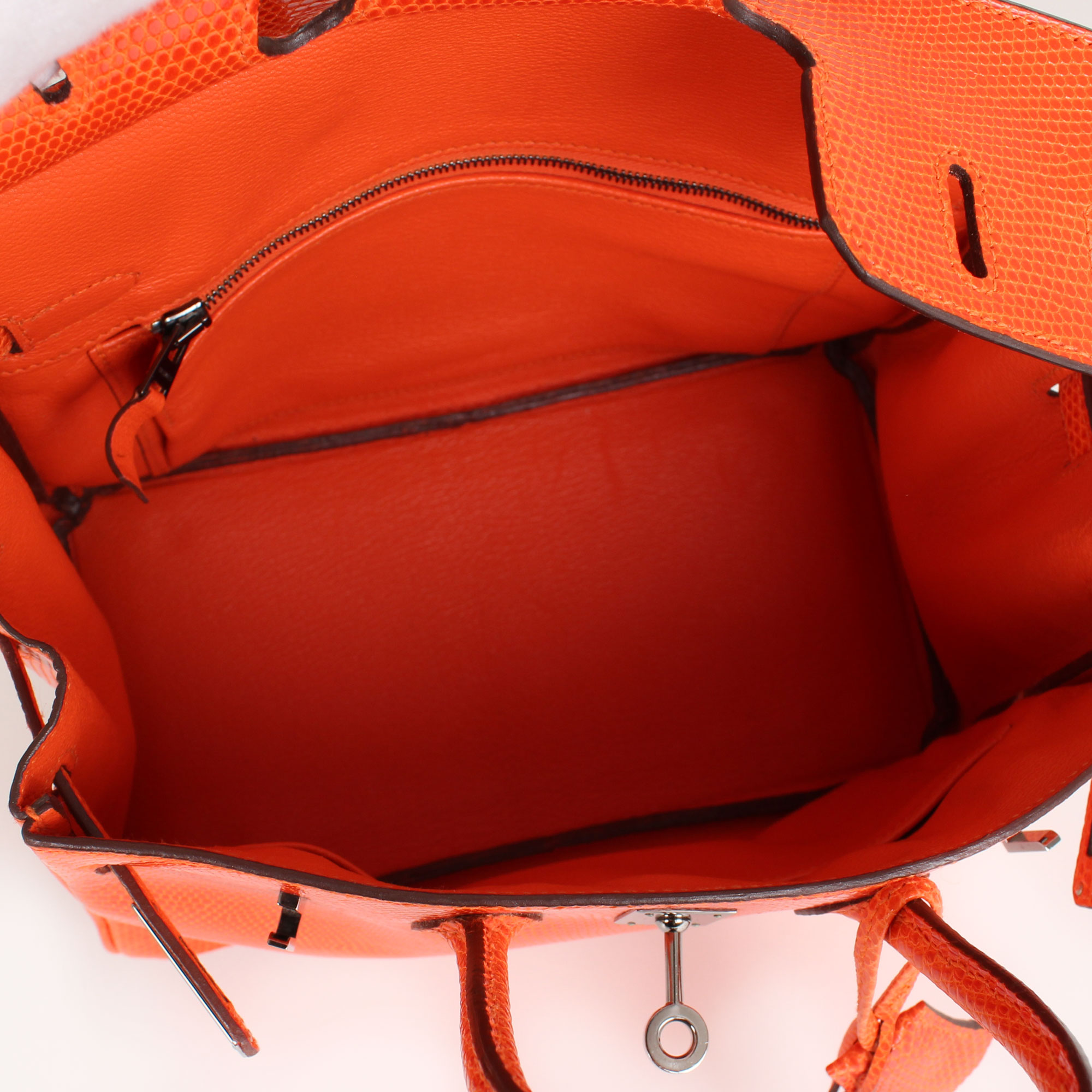Birkin 25 Bag Orange Lizard Leather 