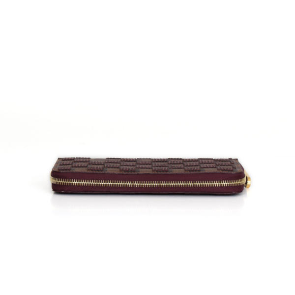 Louis Vuitton Zippy Damier Ebene red paillete wallet
