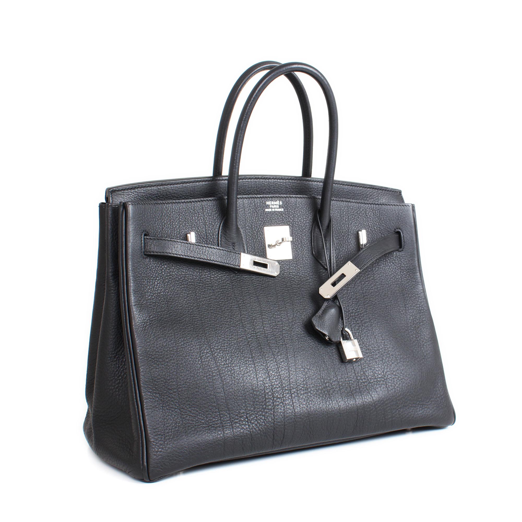 hermes black leather purse