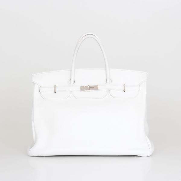 Bolso Hermès Birkin 35 Piel Clemence blanco.
