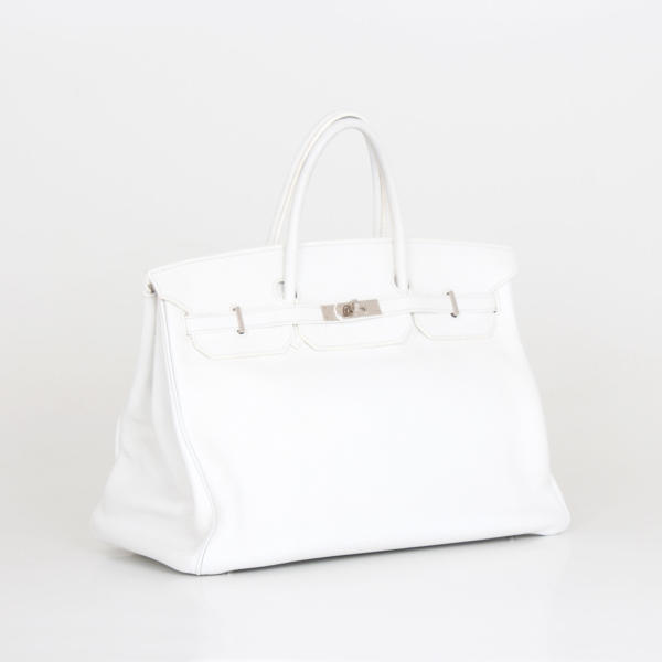 Bolso Hermès Birkin 35 Piel Clemence blanco.